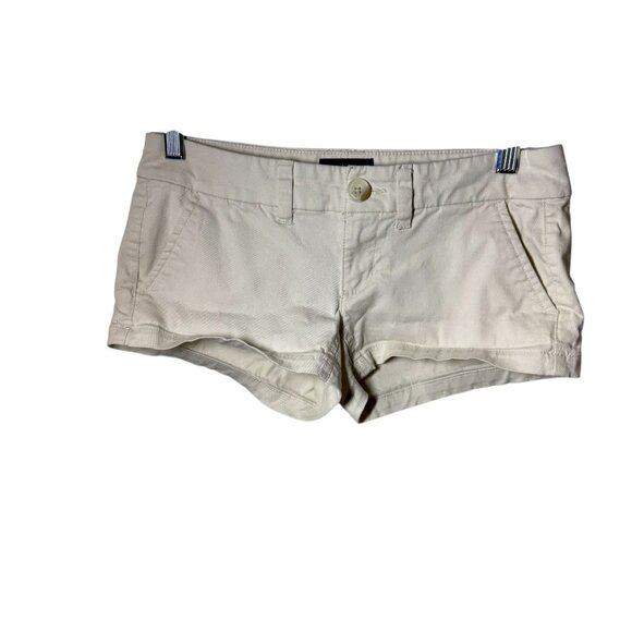 American Eagle Outfitters Pants - American Eagle Womens Khaki Shortie Stretch Shorts Size 00
